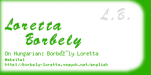 loretta borbely business card